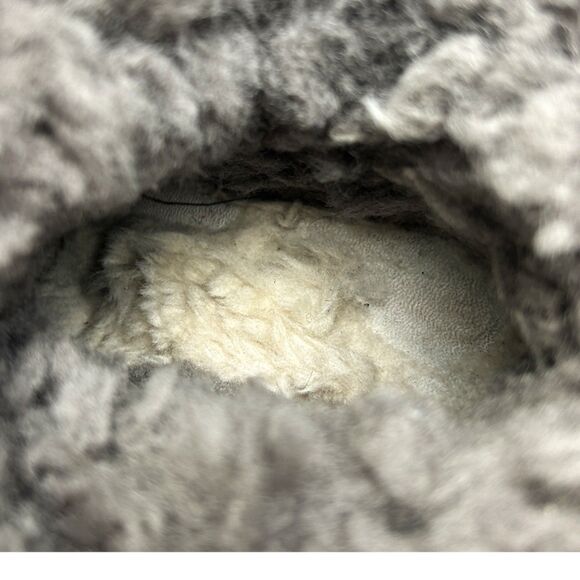 UGG Bailey Button Triplet II Tall Boots (7.5) in Gray Sheepskin Fur Cozy Shoes - Picture 8 of 13